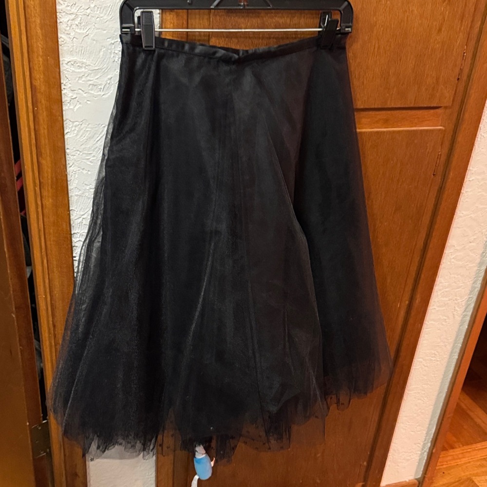 Chic Black A-Line Tulle Skirt